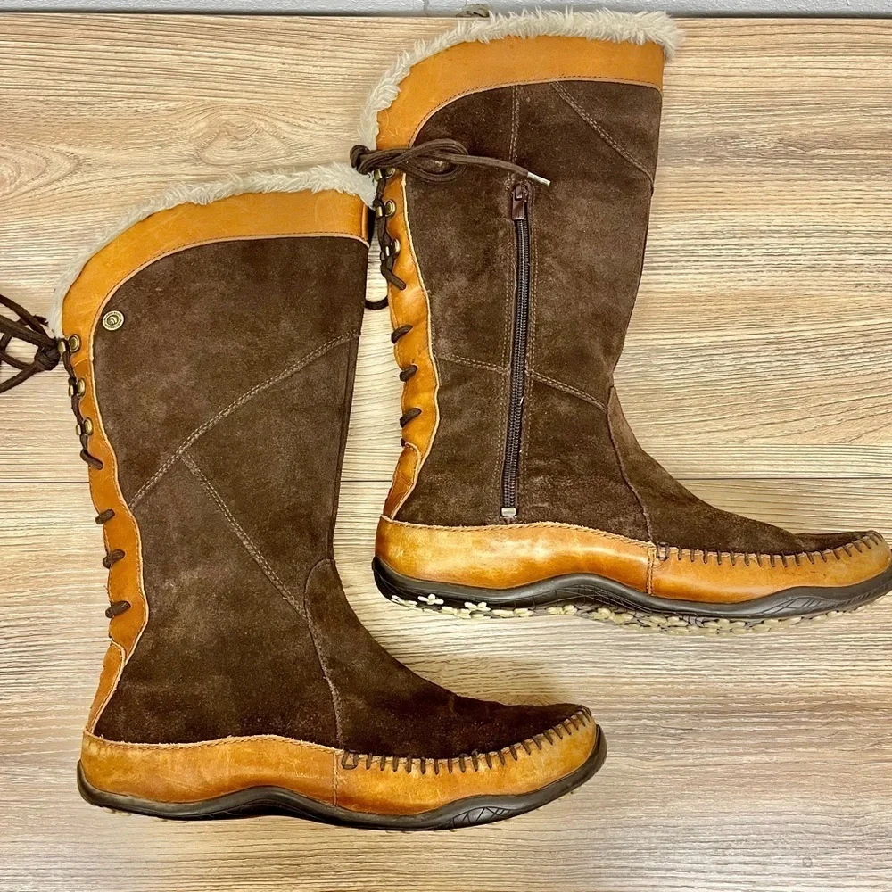 The North Face Womens Janey Lace Up Suede Leather Winter in Dark Brown Size 10